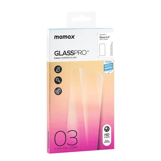 MOMAX iPhone 13 Mini GlassPro+ 0.33mm Tempered Glass Screen Protector #PzAP21sb1T