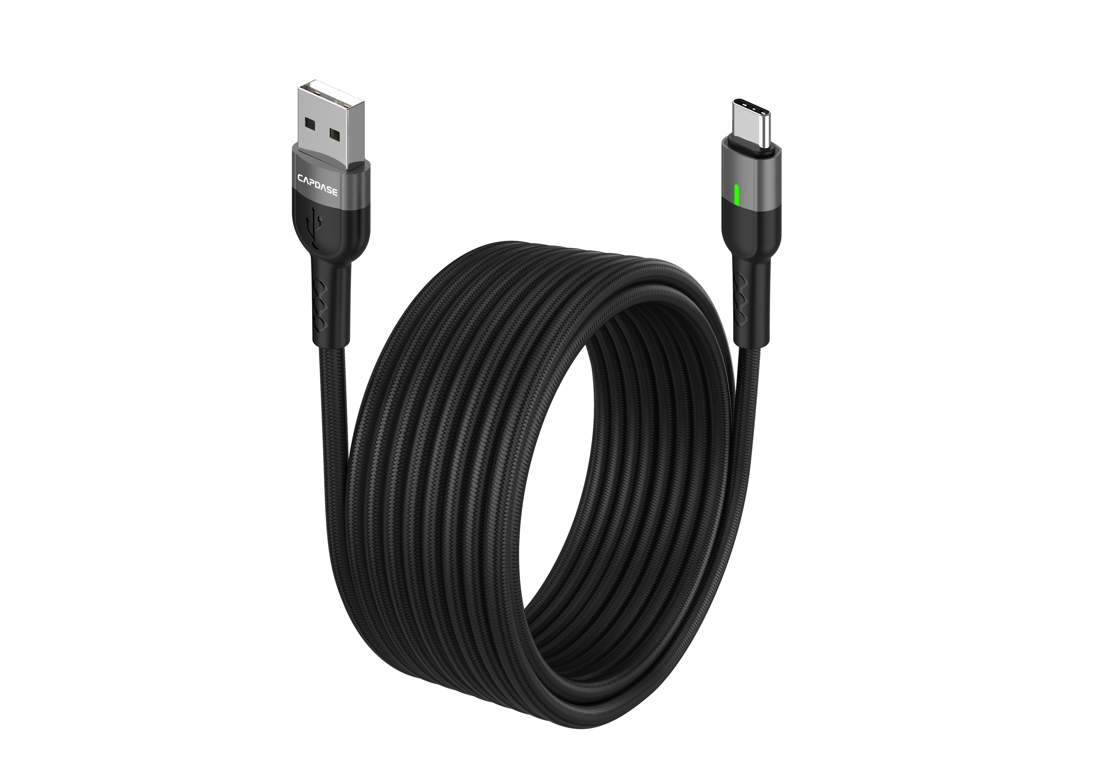 Capdase Breathe 3metre Usb-A to Type-C Cable (Ambient-Light) (Black) #HC00-39G1