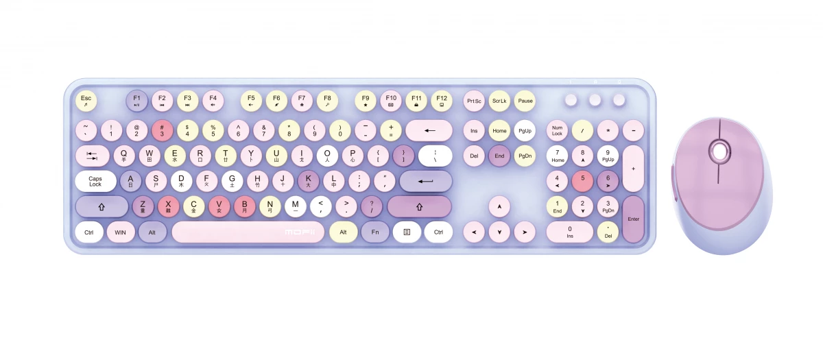MoFii Sweet Colorful 中文無線滑鼠鍵盤組合 (紫色) #780-4055