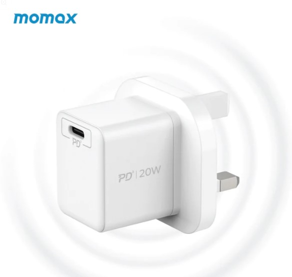 MOMAX OnePlug Usb Charger 迷你快速充電器  (20W, PD, TypeC, White) #UM35UKw