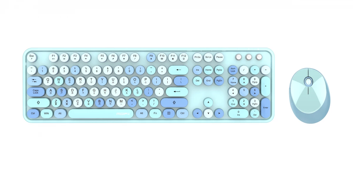 MoFii Sweet Colorful 中文無線滑鼠鍵盤組合 (藍色) #780-4054