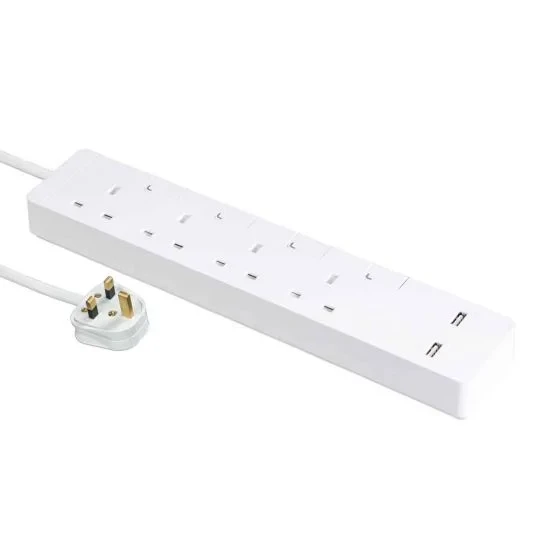 Schneider AvatarOn Extend 13A 4位拖板連獨立開關及LED指示燈 及 兩位USB充電插座 (連3米線) #TSH34u_3_wE_C5
