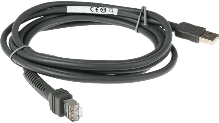 Zebra Straight Shielded USB Cable 2m 6.6ft #CbA-U21-s07zbR