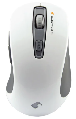 Elephant Saaquatch-Silent Optical Corded Mouse (White)