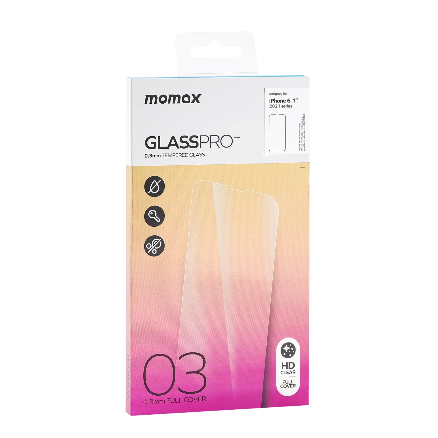 MOMAX iPhone 14 GlassPro+ 0.33mm Tempered Glass Screen Protector #PzAP21Mb1T