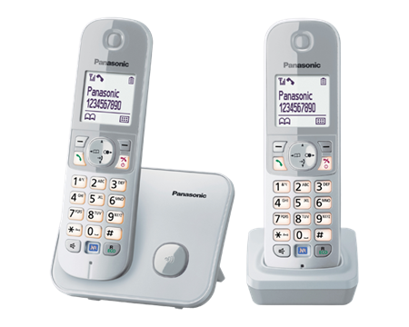 Panasonic KX-TG6812 Dect Phone Twin Set (Silver)