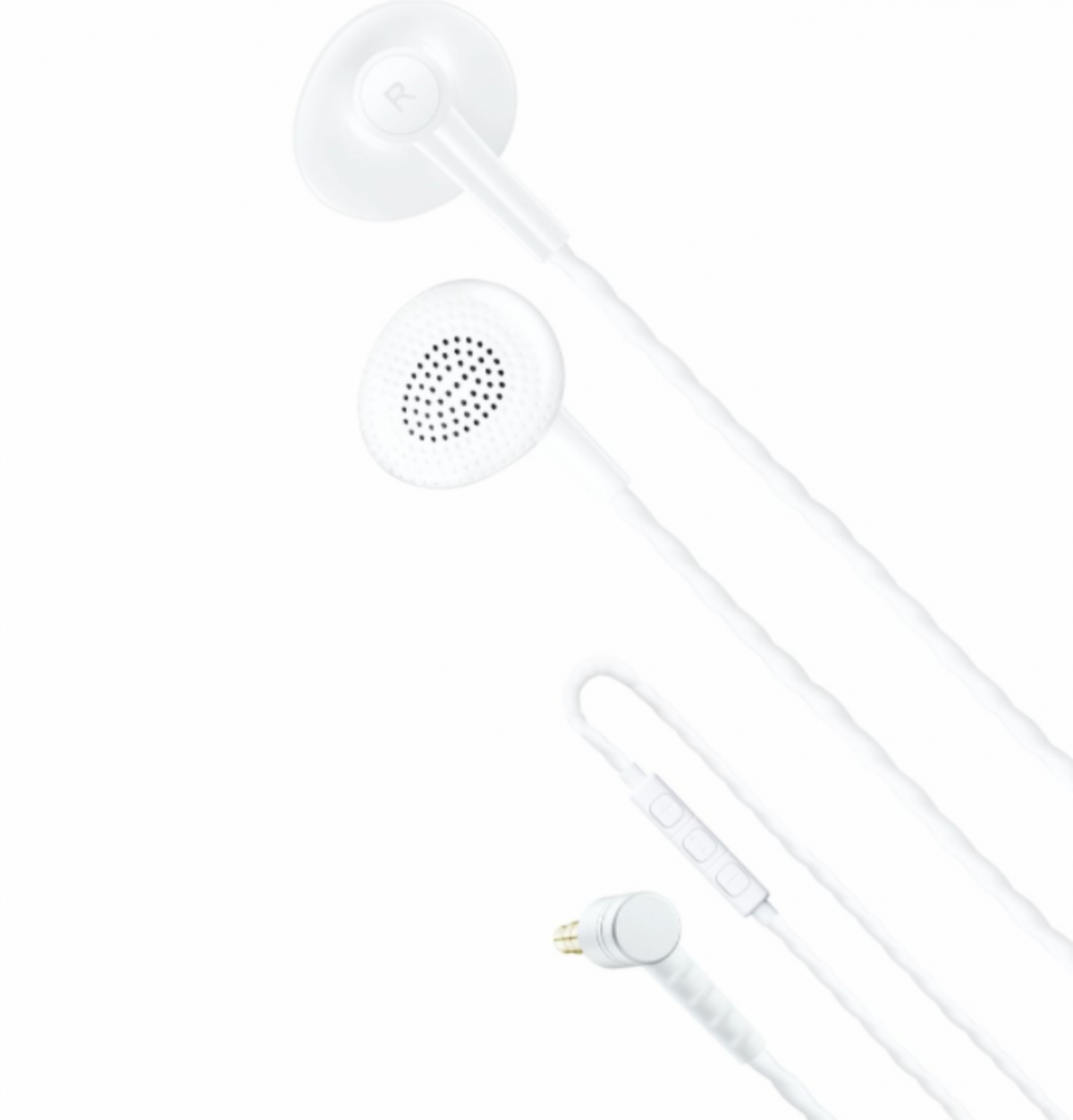 Bonnaire MX-100 Stereo EarBud-Earphone w/Mic+Volume for MobilePhone (White)