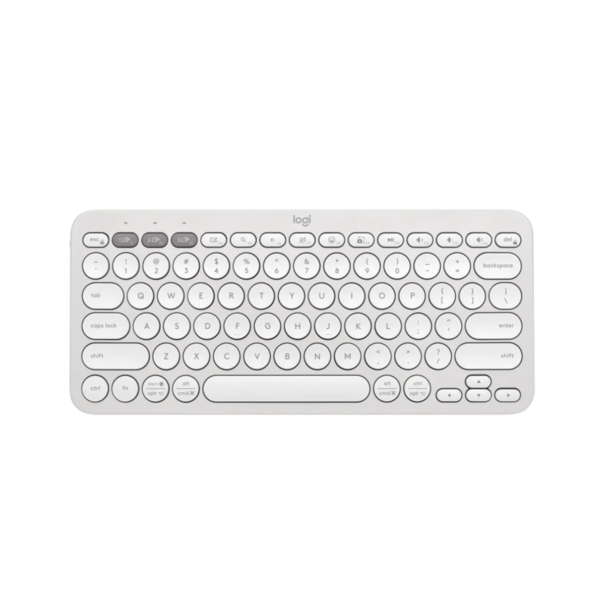 Logitech Pebble Keys 2 K380s English Cordless Mini-Keyboard - Bluetooth (Multi-Device) (White) #920-011754