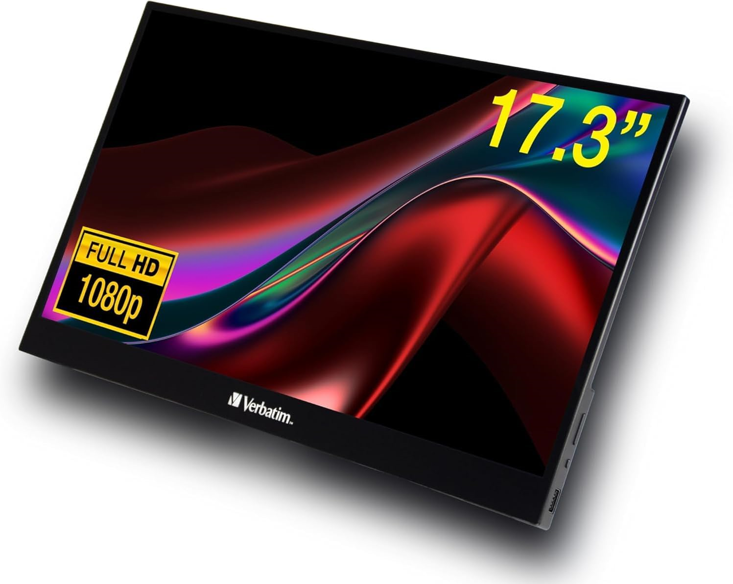 Verbatim PMT-17 Portable 17.3"(wide) iPS Touch Panel w/HDMI+Usb-C ,Speaker #49593