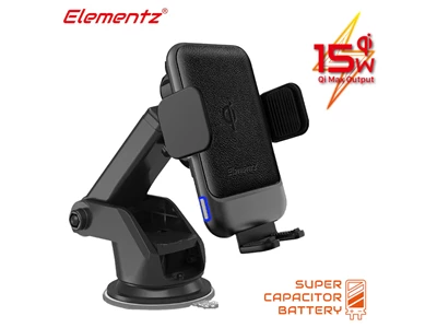 Elementz RE:Charge Telescopic / Air Vent Clip Qi(15W) Wireless Charger Auto-Clamp Car Mount #FC-11F