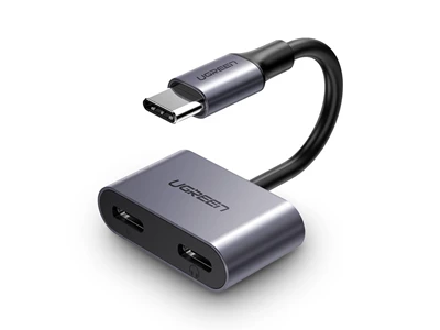 Ugreen CM232 Usb-C to Usb-C Headphone Jack Adapter w/Type-C Charging Port #60165