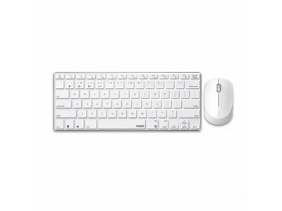 Rapoo 9000M Chinese Wireless Mini Combo - Usb+BT (Multi-Device) (White) #9000M-W