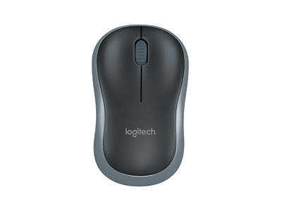 Logitech M185 Optical Cordless Mouse (Black-Grey)