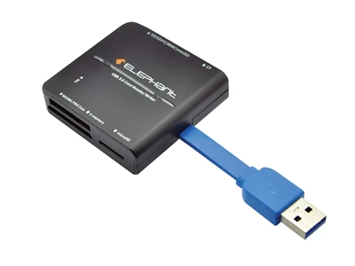 Elephant Card Reader (SD+MicroSD+CF) - Usb3.0 (Black) #WER-1013(bk)