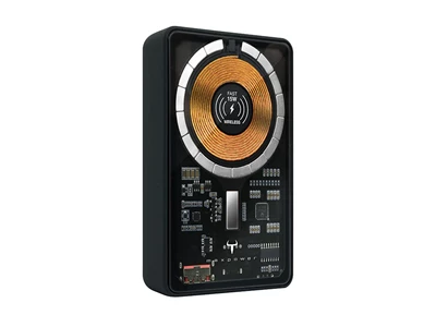 2theMax Ms100TX QC4.0+PD 10000mAh Magnetic Power Bank w/Qi 15W Cordless Charger Black #D23340-Mb-r2