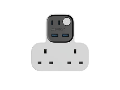 MOMAX 1-Charge Work Flow USB + 2口T型插座 (白色) #US17UKW