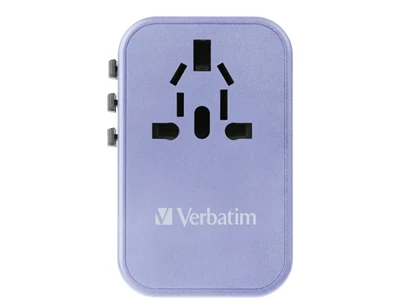 Verbatim Usb GaN 通用旅行轉插 (75W, 5port, 紫色)  #66920