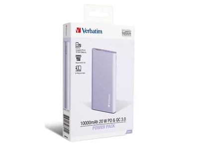 Verbatim PD3.0 20W 10000mAh Mobile Rechargeable Battery Purple #66691