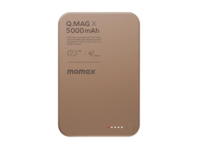 MOMAX Q.Mag X 5000mAh 超薄磁吸流動電源 - 第二代 (砂岩) #IP116AL2
