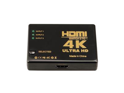 E-Mega 3in 1out HDMI Switch Box (w/Remote, 4K Support)
