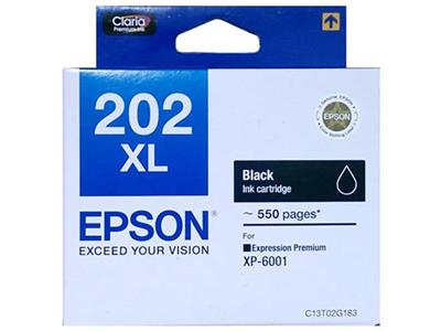 Epson 202XL 黑色原廠墨水盒 (高用量) #C13T02g183