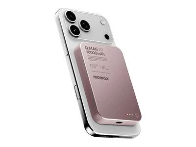 MOMAX Q.Mag X1 10000mAh 超薄無線磁吸行動電源 (粉紅色) #iP117AE (CCC Cert.)
