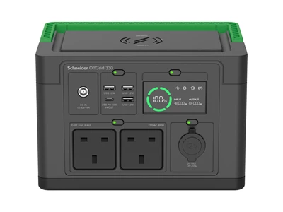 Schneider OffGrid Portable Power Station 330, 332Wh Lithium-ion, 2 UK, Sinewave #PPs330-UK