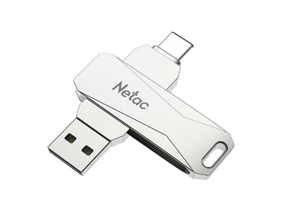 Netac U782C 64Gb Usb3.x Flash Drive w/Usb-C (Silver) #NT03U782C-064G-30PN