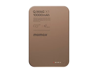 MOMAX Q.MagX1 10000mAh Magnetic Power Bank w/15W Wireless Charger 1port Sandstone #iP117AL2 (CCC Cert.)