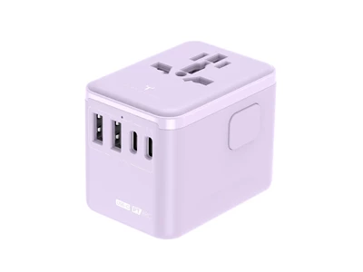 2theMax PT88C Travel Usb Charger (4port, PD, 2xUsb-A, 2xTypeC, Purple) #D25463-Mb