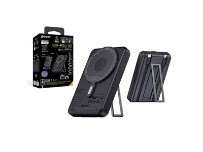 XPower Magneto M10R 7in1 10000mAh 雙內置線+磁吸無線行動電源連支架 (黑色) #M10RBK (CCC Cert.)