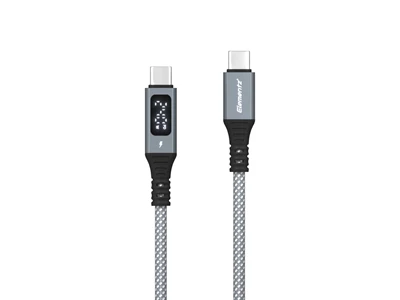 Elementz N24C-GY 1ft/0.3metre Usb-C to Usb-C Cable PD (240W) (Grey) #N24C-030gY