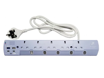 MEC RB-5USBTC/6 6ft/1.8metre 5Head 獨立開關 Power Extension Socket w/4xUsb-A (Purple) #422-445 v2