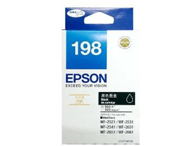 Epson 198 黑色原廠墨水盒 (高用量) #C13T198183