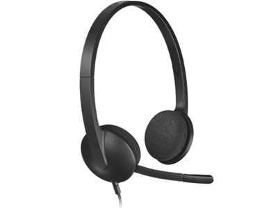 Logitech H340 Stereo HeadPhone Usb w/Mic for PCs (Black)