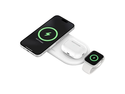 Belkin BoostCharge Pro 3in1 Magnetic Wireless Charging Pad (Qi2 , White) #WIZ022qcWH