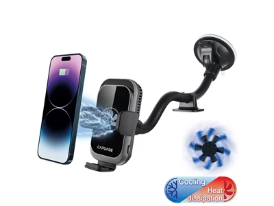 Capdase A-CM Power II 冷卻快速無線充電自動夾+ 鵝頸臂支架 #HR00-ACM2g01-300