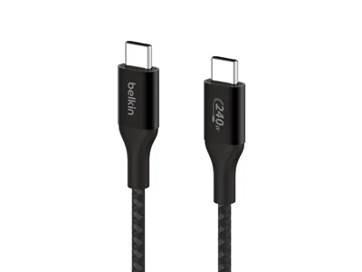 Belkin BoostCharge 1米 USB-C 轉 USB-C 連接線 240W (黑色) #CAb015bT1MbK
