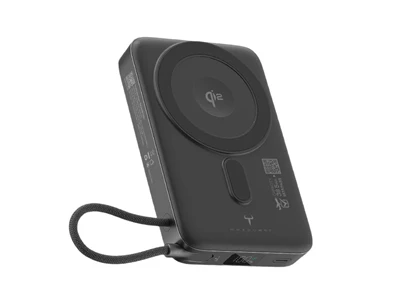 2theMax GQ580S+ 10000mAh Qi2 Magnetic Power Bank w/Stand+Usb-C cable 1port Space Grey #D25461-Mb-r1 (CCC. Cert)