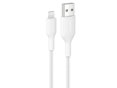 Belkin BoostCharge 1米 USB-A to Lightning 編織充電線 (白色) #CAA020FQ1MwH