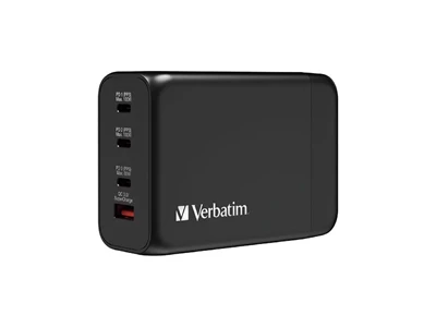 Verbatim GaN Usb Charger - 3C_cable (200W, 4port, PD, 1xQC3.0, 3xTypeC, Black) #66704