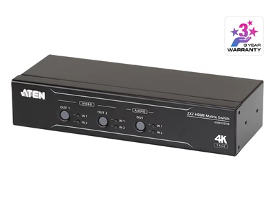 Aten 2port (2in2out) 2x2 True 4K HDMI Matrix Switch w/Audio De-Embedder #VM0202HB
