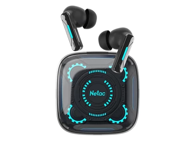 Netac Gaming Stereo In-Earphone Bluetooth v5.x w/Mic ENC+ANC (Black) #TW01GBCN