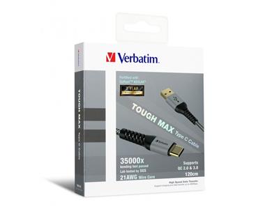 Verbatim Tough Max USB-C to USB-A Charge Cable 1.2m (Gray) #65989