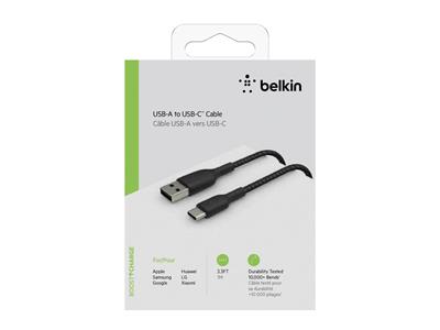 Belkin Boost Charge Braided USB-C to USB-A 編織充電線 1米 (黑色) #CAb002bt1MbK