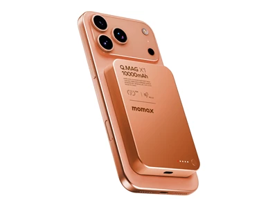 MOMAX Q.MagX1 10000mAh Magnetic Power Bank w/15W Wireless Charger 1port Orange #iP117AM (CCC Cert.)
