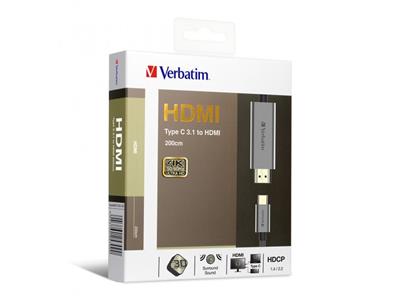 Verbatim Type-C 3.1 to HDMI 4K 傳輸線 2米 6.6呎 #65709