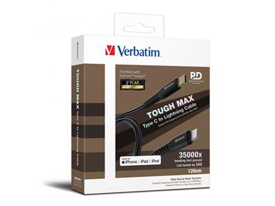 Verbatim Tough Max Type C to Lightning MFi Charge Cable 1.2m (Black) #66048