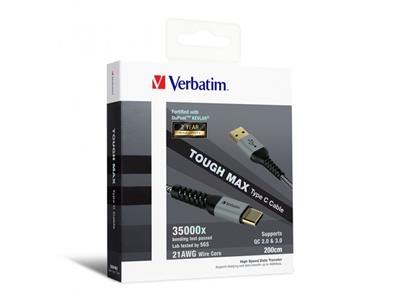 Verbatim Tough Max USB-C to USB-A Charge Cable 2m (Gray) #66117
