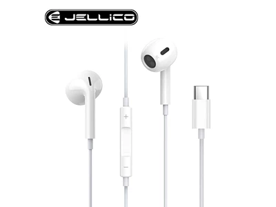 Jellico X14-For_TypeC Stereo In-Earphone w/Mic+Volume Usb-TypeC (White) #X14 (TypeC)